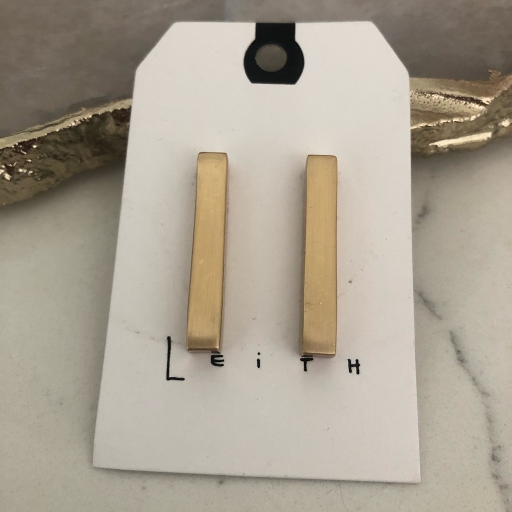 Leith Minimalist Metal Bar Earrings
